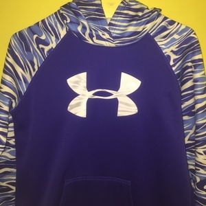 blue & white unique under armour sweatshirt