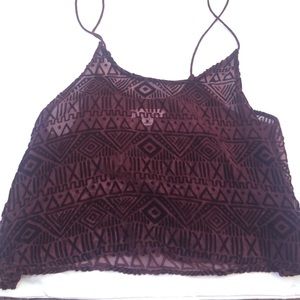Garage velvet patterned crop top