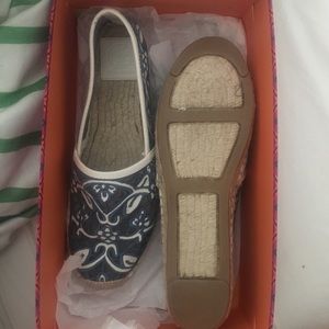 NWB Tory Burch Blue & White Espadrilles