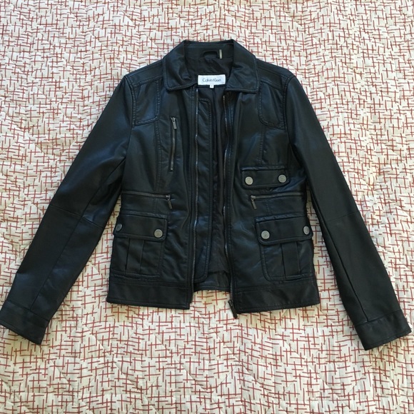 XS Men's Calvin Klein Faux Leather Jacket