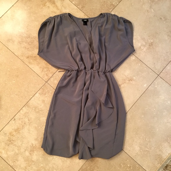 Silky gray H&M ruffle dress