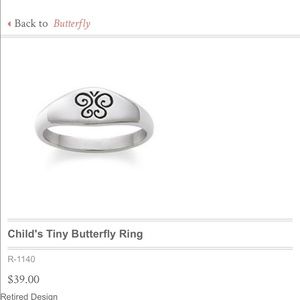 James Avery "2" butterfly rings