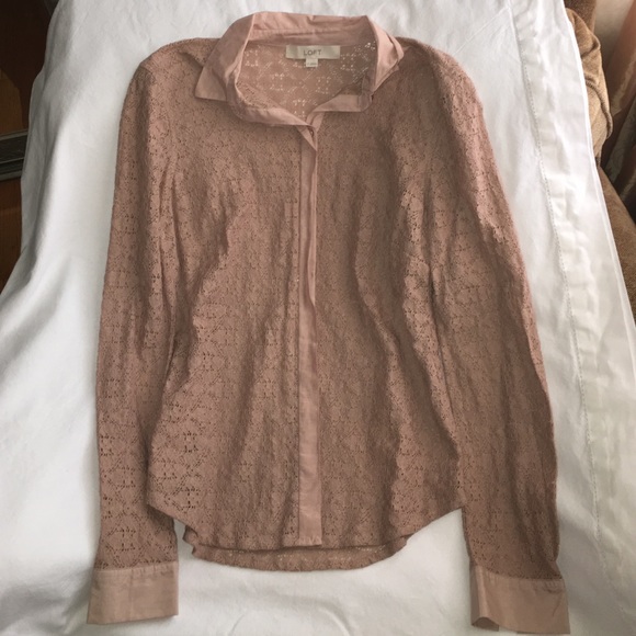 Button Up Thick Lace Blouse