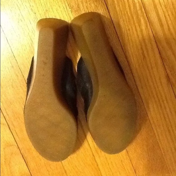 Calvin Klein black studded sandal with tan wedge - Picture 3 of 3