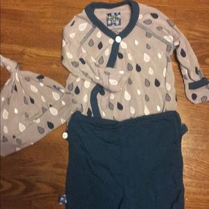 EUC Kickee pants raindrop Kimono set NB