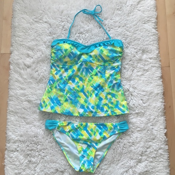 Colorful Checker print Monokini