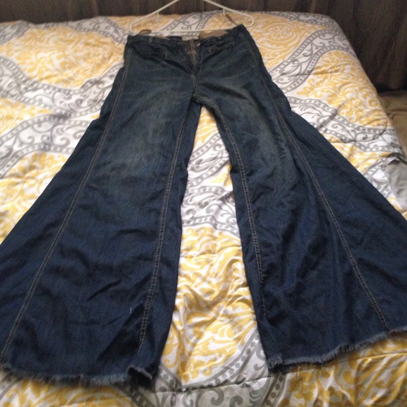 Free People extremely wide leg boho jeans