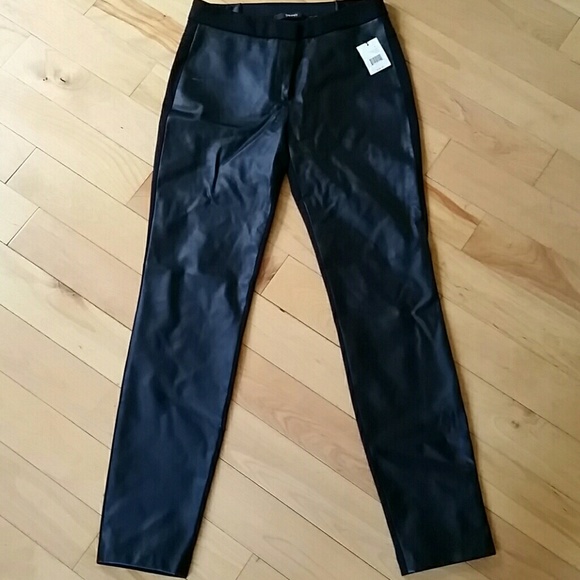 Tahari Malika Pant 4 Ponte Faux Leather black