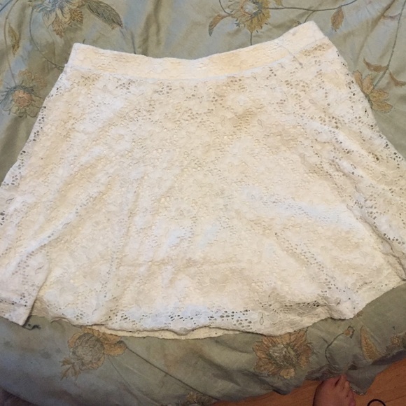 White lace skirt