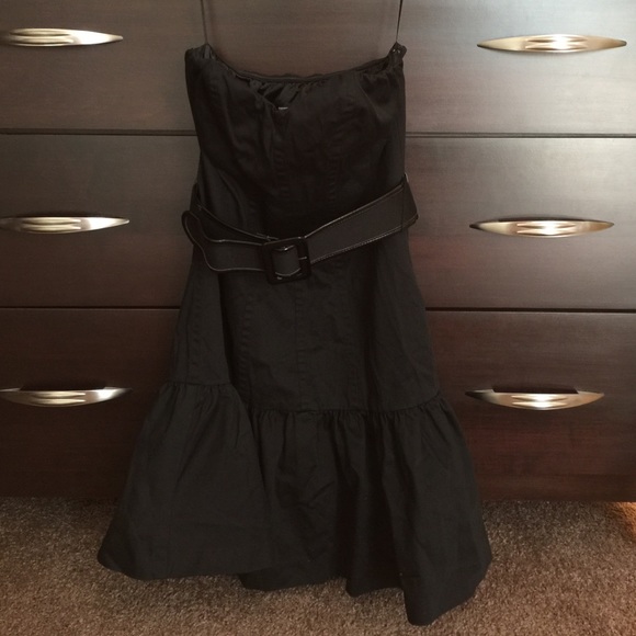 Black strapless dress