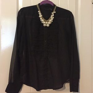 Classic tuxedo blouse