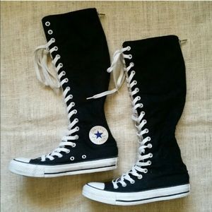 Converse Shoes - Like New Converse Boots Black Canvas Hi Tops Converse Shoes - Like New Converse Boots Black Canvas Hi Tops