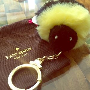 Kate Spade Bee Fuzzy Keychain