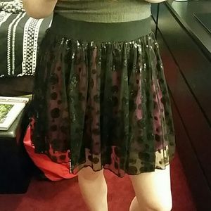 Purple and Black Sequin Skirt