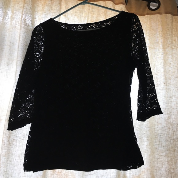 Banana Republic, black lace top