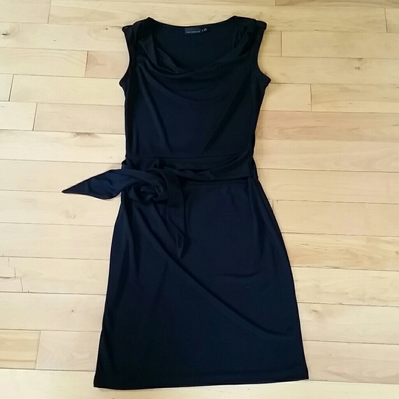 Limited Black Cowl Neck Waist tie dress xs