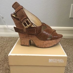 Michael Kors Embossed Leather Wedges