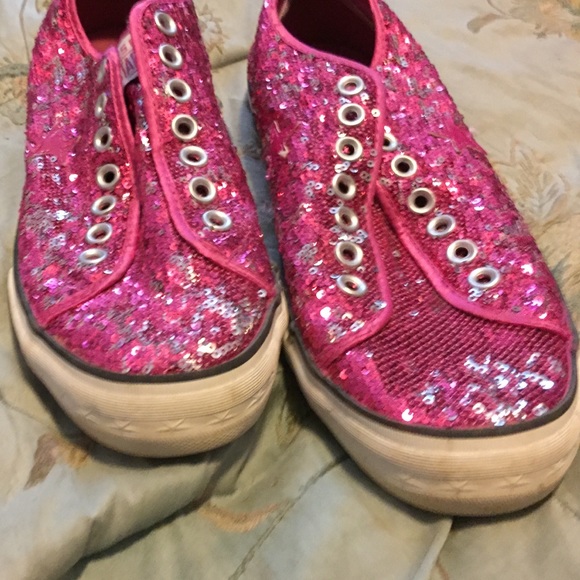 Converse one star pink sequin shoes