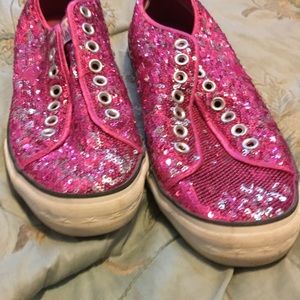 Converse one star pink sequin shoes