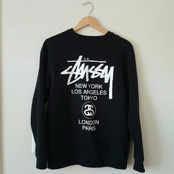 Stussy Black Crew Neck