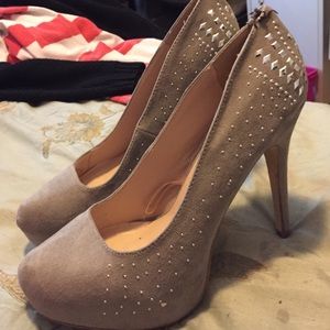 Grey sequined heels