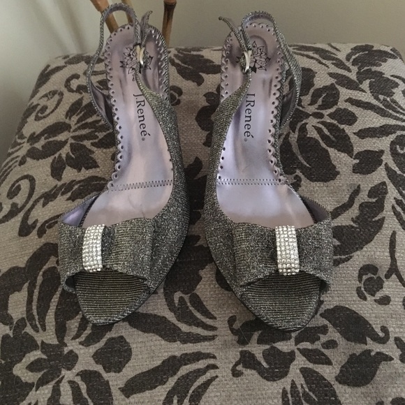 Silver sparkly heels