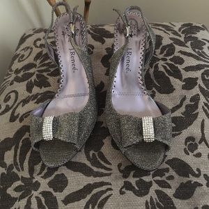 Silver sparkly heels