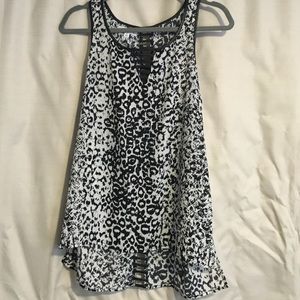 Black and White Tank Blouse