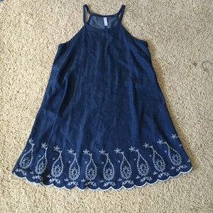 Xhilaration Denim Embroidered Dress