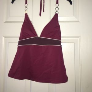 red halted tankini