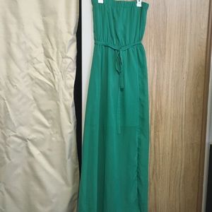 Strapless Green Dress