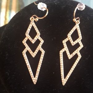 Stella & Dot Pave Spear Rose Gold Earrings