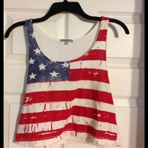 American flag tank crop top