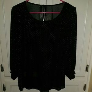 Maurice's black sheer beaded top