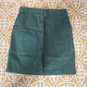 J. Crew Army Green Chino Skirt