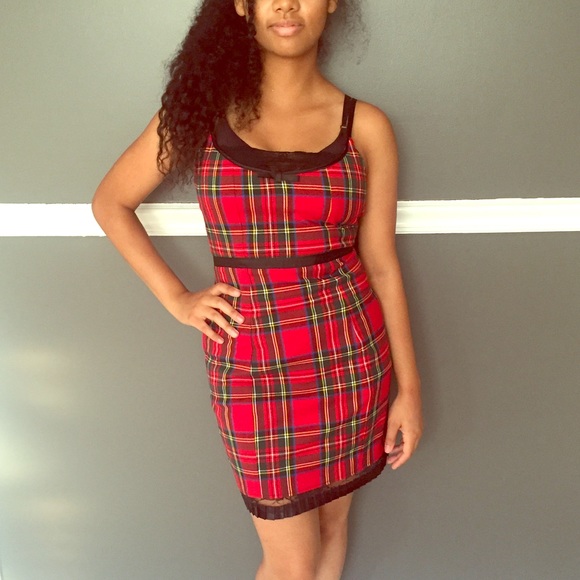 Plaid fitted dress