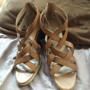 Tahari Criss-Crossed Wedge Sandals