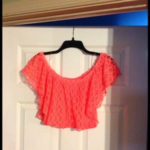 Salmon colored crop top