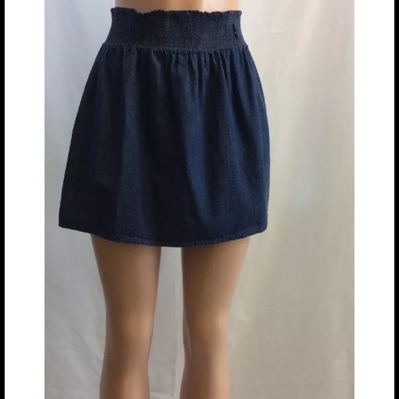 Elastic Waist Denim Skirt