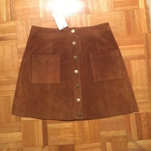 BRAND NEW with tags Suede button up skirt!