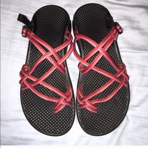 Red and pink chacos!!