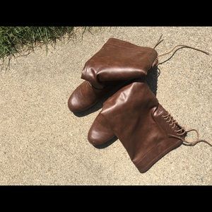 Brown Knee Length Booties