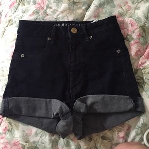 high waisted denim shorts