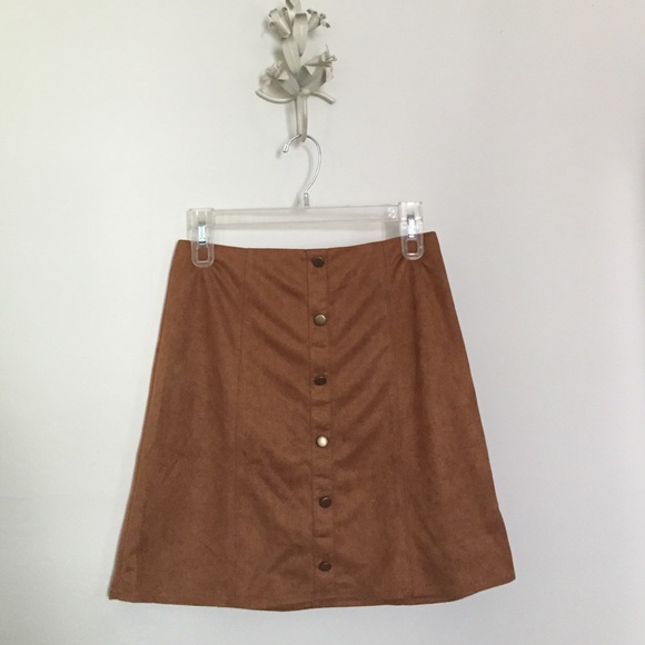 Brown suede skirt