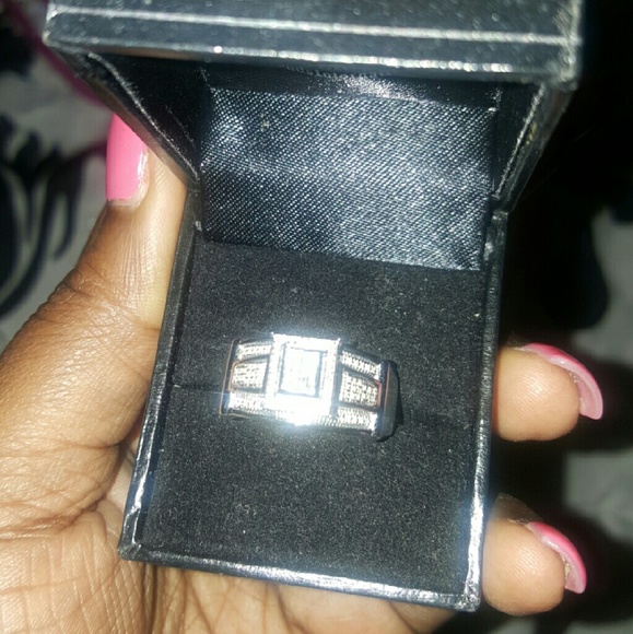 Silver with diamond promise ring