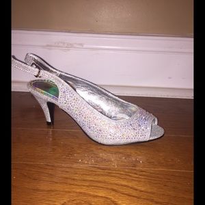 Silver formal shoes