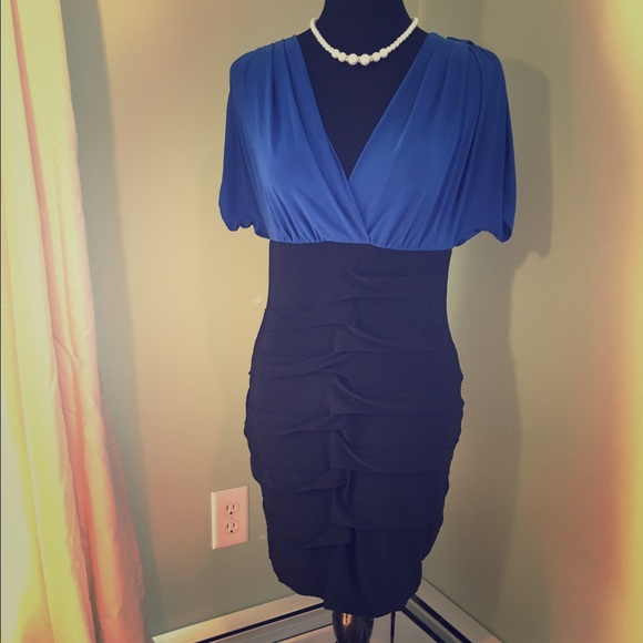 Blue and black dress