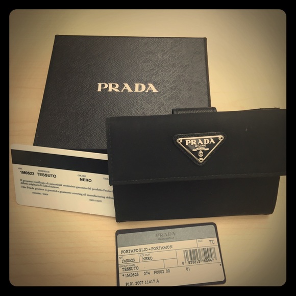 Prada Handbags - NWT Prada 1M0523 Saffiano Short Wallet in Nero