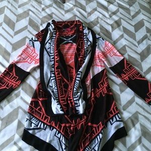 Long Sleeve Aztec Print Cardigan
