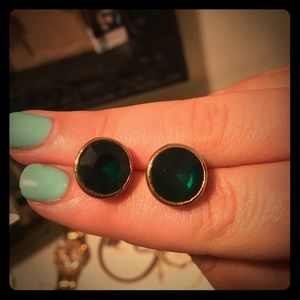 Kate spade earrings!! Emerald green and gold